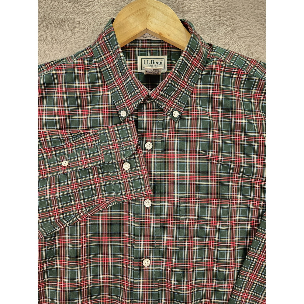 L.L.Bean Wrinkle Free Shirt Traditional Fit Button Down 100% Cotton Size M Tall